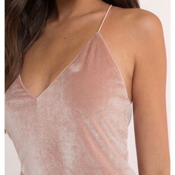 NWT- TOBI- BLUSH PINK- soft velvet spaghetti strap dress - Size Small - Picture 2 of 13
